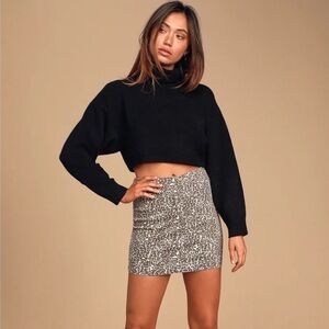 Free People Modern Femme Mini Leopard Boho Skirt 100% Cotton